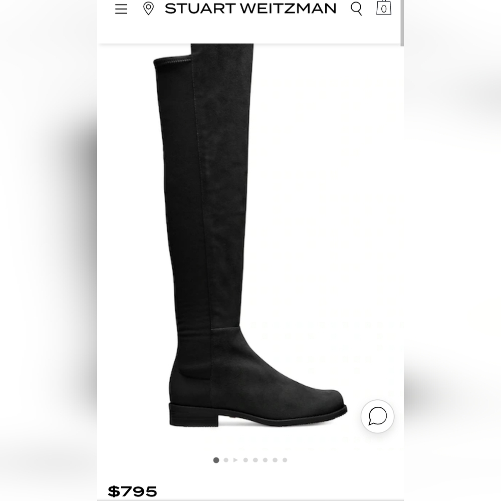 STUART WEITZMAN 5050 suede over the knee boot size 8.5 black leather classic